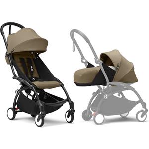 Stokke Passeggino Stokke YOYO3 con Newborn Pack - Include telaio nero, YOYO 6+ Color Pack (Toffee) e 0+ Newborn Pack (Toffee)