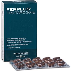 Bios Line Ferplus Tre-Tard 30mg - Integratore di Ferro in 30 Compresse Gastroresistenti a Rilascio Controllato