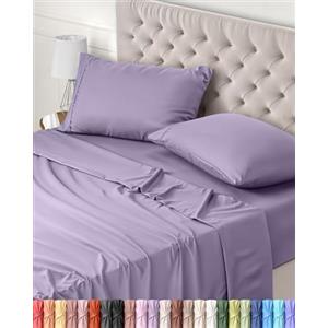 Utopia Bedding - Set Lenzuola Letto Matrimoniali 4 Pezzi 180x200 cm - Spazzolata Poliestre di Microfibra - Oeko-Tex Certificato - Lenzuolo con Angoli, Lenzuolo Piatto e 2 Federe 50x75, Lavanda