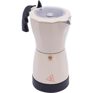 Beaudreaul Caffettiera elettrica da 480 W, con base da 300 ml, rotazione a 360°, macchina per caffè espresso rimovibile, per famiglie, riunioni, caffè, uffici, ecc. (bianco crema)