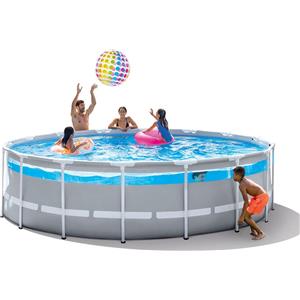 INTEX Piscina rotonda Baby Clearview con telaio a prisma e rivestimento Cob-coat e Tapiz 488x122 cm Blu Blu Taglia Unica
