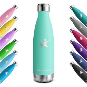 KollyKolla Borraccia Termica, 500ml, Bottiglia Acqua in Acciaio Inox, Borracce Termiche Sottovuoto a Doppia Parete, Termos senza Perdite, Bottiglia Termica, Sportiva, Scuola, Palestra, Viaggi, Ufficio