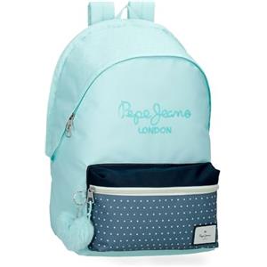 Pepe Jeans Dalma Zaino per laptop doppio scomparto portatile 15,6 pollici blu 31 x 44 x 15 cm Poliestere by Joumma Bags, blu, 32x44x22 cms, Zaino per laptop doppio scomparto