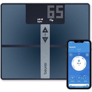 Beurer BF 980 bilancia diagnostica con WIFI e Bluetooth, registrazione dell'analisi e valutazione grafica dei valori corporei tramite app, misurazione della frequenza cardiaca, batteria ricaricabile