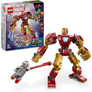 LEGO | Marvel Mech di Iron Man Contro Ultron - Action Figure Giocattolo Snodabile da Costruire con 2 Minifigure, Gioco per Bambini e Bambine da 6 Anni in su Fan dei Supereroi, Idea Regalo 76307