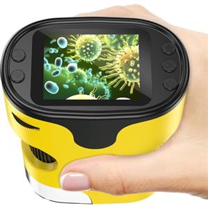 BEBANG 1000X Microscopio Digitale Portatile per Bambini - Schermo 4K 2,0", Elettronico Ricaricabile con Kit di Vetrini - Mini Microscopio da Tasca Regalo Educativo per i 4-12 Anni
