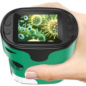BEBANG 1000X Microscopio Digitale Portatile per Bambini - Schermo 4K 2,0", Elettronico Ricaricabile con Kit di Vetrini - Mini Microscopio da Tasca Regalo Educativo per i 4-12 Anni