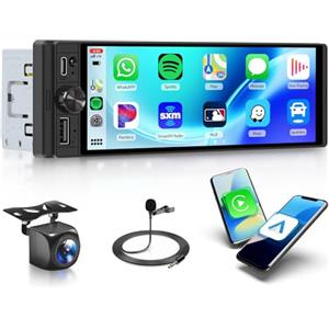 Rimoody 2GB+64GB Android Autoradio 1 Din con 6,28 Pollici Schermo IN-Cell-Wireless CarPlay/Android Auto, Android 15,GPS, Mirror Link, Bluetooth, FM/RDS, EQ WiFi Controllo al Volante Telecamera Retro