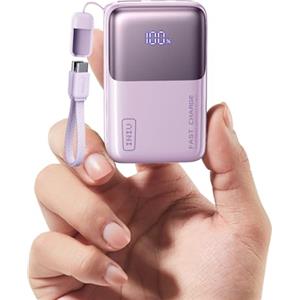 INIU Mini Power Bank, 45W 10000mAh Ricarica Rapida Powerbank, PD3.0 QC4.0 USB C Input & Output Caricatore Portatile per iPhone 17 16 15 14 13 Pro Max, Samsung S22, Viola Chiaro