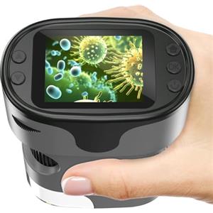BEBANG 1000X Microscopio Digitale Portatile per Bambini - Schermo 4K 2,0", Elettronico Ricaricabile con Kit di Vetrini - Mini Microscopio da Tasca Regalo Educativo per i 4-12 Anni