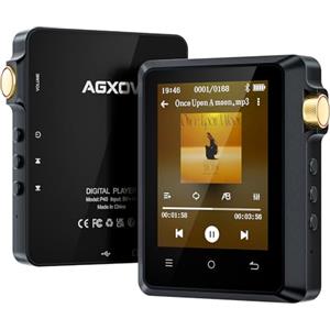 AGXOV 64GB Hi Res Lettore MP3 con Bluetooth 5.3, Lettore Musicale Digitale Ad Alta Risoluzione DSD Senza Perdita di Dati con touchscreen da 2,8"