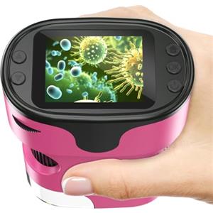 BEBANG 1000X Microscopio Digitale Portatile per Bambini - Schermo 4K 2,0", Elettronico Ricaricabile con Kit di Vetrini - Mini Microscopio da Tasca Regalo Educativo per i 4-12 Anni