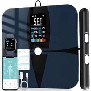 Lepulse Bilancia Pesapersone Digitale 8 Sensori, Lepulse P1 Bilancia Impedenziometrica Professionale, Smart Bilancia Massa Magra e Grassa, 20 Indici, Bluetooth, Ampio Display con App
