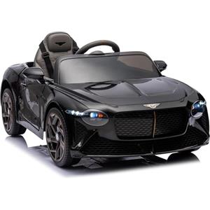 RBFGYIOP Auto Macchina Elettrica Per Bambini Bentley‌, Telecomando Parentale o Guida Da Bambini, Portiere a Forbice, Sospensioni, 3 Velocità, Luci LED, Clacson, Ideale 3-8 Anni, Fino a 30kg (Nero)