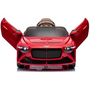 RBFGYIOP Auto Macchina Elettrica Per Bambini Bentley‌, Telecomando Parentale o Guida Da Bambini, Portiere a Forbice, Sospensioni, 3 Velocità, Luci LED, Clacson, Ideale 3-8 Anni, Fino a 30kg (Rosso)