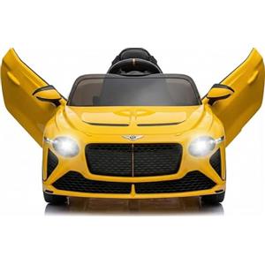 RBFGYIOP Bacalar Macchina Elettrica per Bambini 12V con 2 Motori, Auto di Lusso con Porte Verticali, 3 Velocità, Sospensioni, Luci LED, Musica USB/Wireless, Telecomando Genitori, 3-8 Anni, Giallo