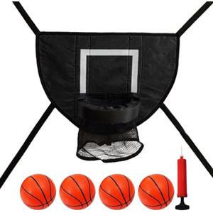 Generico Trampolino da basket Canestro da basket per trampolino Attacco con 4 palline e pompa per bambini Adulti Uso interno ed esterno