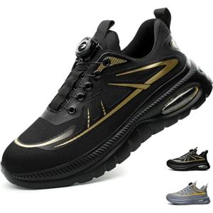 GemChve Scarpe Antinfortunistiche da Uomo e da Donna Estive, con Cuscino d'Aria Nero 46EU