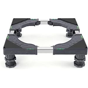 W B D WEIBIDA Carrello Lavatrice con 4 Piedini Imbottiti, Carico Pesante 200KG Base Lavatrice, Larghezza Regolabile 40-62cm, Altezza 10-12.5 cm Mobile per Asciugatrice, Frigoriferi, Grigio