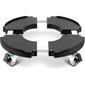 W B D WEIBIDA Sottovaso con Ruote Ø 40-54cm capacità 200 kg, Portavaso con Ruote Ruotabile a 360°, Carrello Portavasi Rotondo per Interni ed Esterni, Adatto per Fioriera, Ombrelli, Pattumiera, Nero