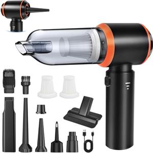 FIVAVA Aspirabriciole Senza Fili, 25000Pa Aspirapolvere Auto Portatile 4 in 1 Aspirapolvere Auto Potente,3 Velocità Mini Aspirapolvere Motore Brushlessper Auto, Casa, Ufficio, Peli Cane