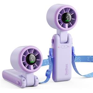 Diveblues Ventilatore Portatile a Mano, Raffreddamento Turbo 10m/s, 5 Velocità, Batteria Ricaricabile, Fino a 12 Ore di Autonomia, Ventilatore da Tavolo e Collo per Esterni, Viaggi, Sogno Incantato