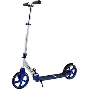 Mach1 Kick Scooter in alluminio City Roller grande 200 mm XXL ruote / pneumatici adulti e bambini scooter pieghevole (XL bianco blu)