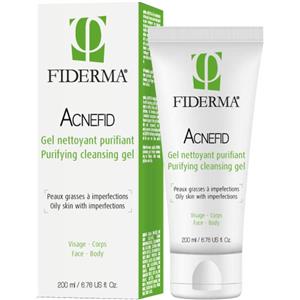FIDERMA Acnefid Gel Detergente Purificante 200 ml - Gel schiumogeno per pelli grasse e con imperfezioni
