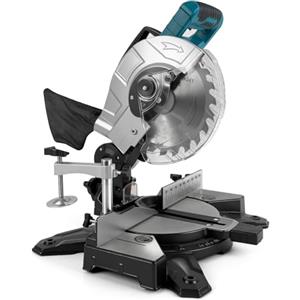 Roadtime - Sega troncatrice e circolare a batteria compatibile con batterie Makita 18V (senza batteria), sega da taglio 150W | Diametro lama 210mm, sega angolata, testa di taglio inclinabile su