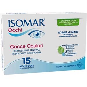 Isomar Occhi Gocce Oculari Monodose 15 Flaconcini - Soluzione Isotonica per Sollievo da Irritazione e Arrossamento