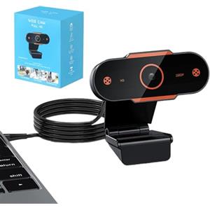 Generic Webcam - Webcam con autofocus, mini webcam regolabile | Cavo di estensione USB Webcam HD Laptop, Fotocamera Broadcast dal vivo, fotocamera PC con microfono e altoparlante per fotocamera per PC Zoom