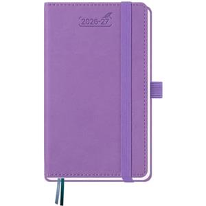 BEZEND Agenda 2026 2027 Settimanale Tascabile A6 15,5 x 9 cm, 18 Mesi Diario Scuola Piccola da Lug.26 a Dic.27, Portapenne, Copertina Rigida in Pelle PU - Lavanda