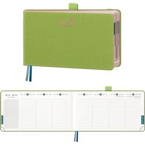 BEZEND Agenda 2026 2027 Settimanale Tascabile, 18 Mesi da Lug.26 a Dic.27, Diario Scuola Piccola 9,4 x 16,7 cm, Formato Orizzontale, Bordo in Oro Rosa, Copertina Rigida in Pelle PU, Frutta Verde