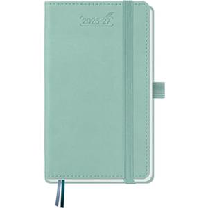 BEZEND Agenda 2026 2027 Settimanale Tascabile A6 15,5 x 9 cm, 18 Mesi Diario Scuola Piccola da Lug.26 a Dic.27, Portapenne, Copertina Rigida in Pelle PU - Verde Menta