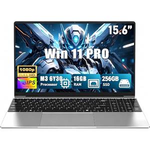 CHIFUYOU 2026 PC Portatile 16GB RAM 256GB SSD Notebook 15,6 pollici Computer portatile M3-6Y30 (2,2 GHz), PC portatile, FHD 1920 x 1080P, 5000 mAh/38,5 WH, scheda TF, webcam, touchpad, studente/professionista