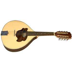 GEWA Mandolino Pro Natura Silver - Mandolino piatto - Forma portoghese - Tavola armonica in abete massello - Fondo bombato in acero - Finitura satinata - Made in Europe