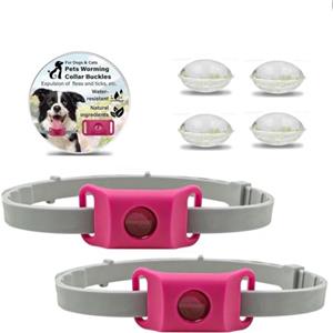 ZEDAOTC Aquality Pets Collare Antiparassitario Naturale, Collare Antiparassitario per Cani, 100% Ingredienti Naturali per Prevenire Pulci e Zecchefor All Dog Sizes (Pink, 2 Pack)