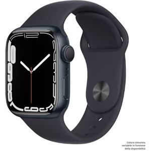 Apple Watch 7ª Serie Ricondizionato - mezzanotte - 45mm-in-acciaio-inossidabile - ottimo - gps-cellular - cinturino-originale-incluso-colore-a-sorpresa