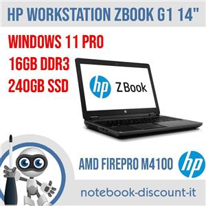 HP Workstation HP ZBOOK 14 G1 i7-4600U 16Gb ram 240Gb SSD 14.1