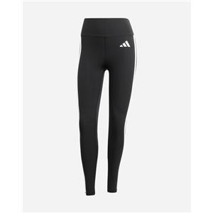 adidas Leggings Donna Optime Essentials 3 Stripes 7/8 - Nero/Bianco, Vestibilità Attillata, Vita Alta, Tessuto Antiumidità