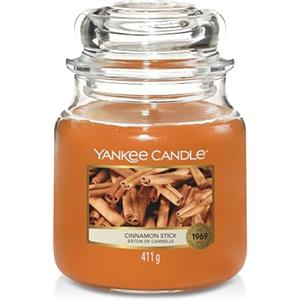 Yankee Candle Candela profumata in giara media | Bastoncino di cannella | Durata Fino a 75 Ore