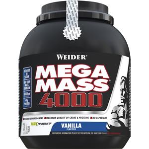 Weider Mega Mass 4000 - Shake per Aumento di Peso con 48 g di Proteine e Creatina, 3 kg, Gusto Vaniglia