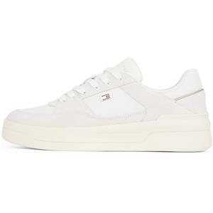 Tommy Hilfiger Adaptive Tommy Hilfiger Donna Sneakers Court Essential Basket Profilo Basso, Bianco (Ecru), 40 EU