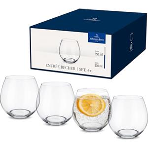 Villeroy & Boch - Entree Bicchiere Da Acqua Set di 4 Trasparente, Lavabile in Lavastoviglie, Bicchieri Drink, Bicchiere di Succo, Set Bicchier, Cristallo