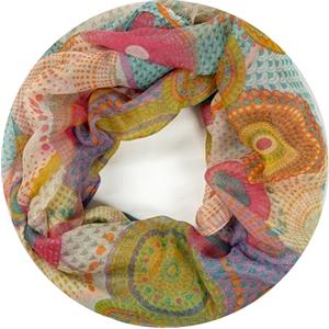 Van Der Rich ® - Sciarpa a Tubo Loop con motivo stampato - Donna (33-Senape)