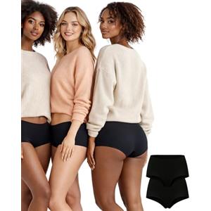 MOOPRA Mutande Mestruali Tipo Shorty Senza Cuciture | Shorty Mestruale Seamless Invisibile | Assorbimento a Nido d'Ape, Traspirante e Antibatterico | Postparto | Lavabile e Riutilizzabile | OEKO-TEX (Pack 2)