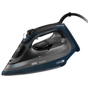 Braun TexStyle 9 SI9682DB Ferro da Stiro a vapore con 5 Anni di Assistenza, Colpo Vapore 260g/min, Modalità ECOMODE Risparmio Energetico, Piastra Freeglide 3D Eloxalplus, Serbatoio 330ml, Blu