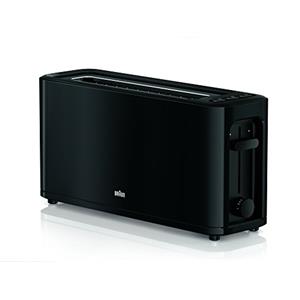 Braun - Tostapane PurEase HT3110BK - Tostapane per pane 1000 W, 2 slot, 7 livelli di potenza, griglia superiore smontabile, raccoglitore, colore: nero