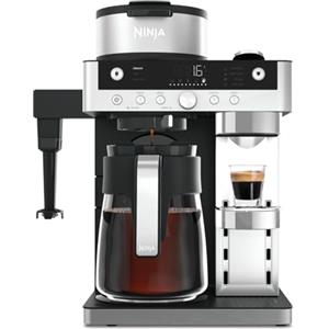 Ninja Prestige Macchina per caffè filtrato e in capsule 2 in 1, con schiumatore integrato, per latte, caffè con ghiaccio e flat white, nero CFN802EU