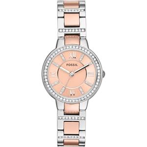 Fossil Orologio Virginia da donna, movimento al quarzo, cassa in acciaio inossidabile 30 mm, ES3405, Tonalità Argento E Oro Rosa Con Glitter
